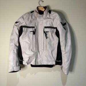 Firstgear Mens Motorcycle Riding Jacket Gray Black‎ MD Biker Protective